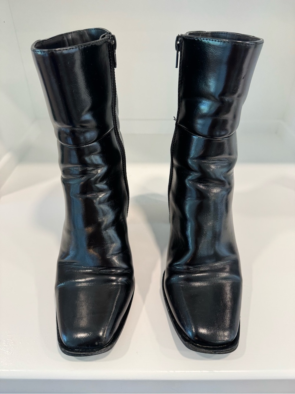 Madden Girl Black Women's Mid-Calf Square-Toe Boots